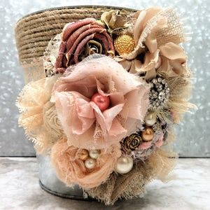 Decorated bucket full of beautiful jewelry